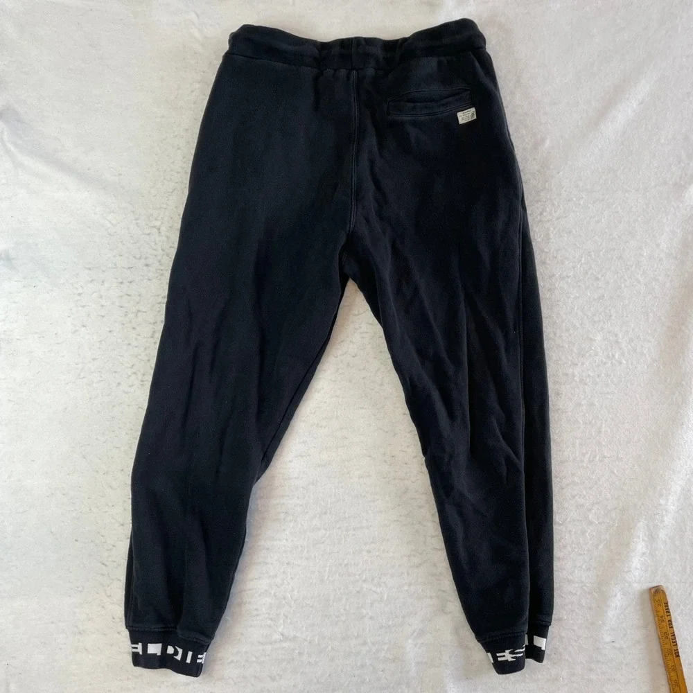 Diesel Loungewear Joggers Mens Large Black Logo Cuffs Drawstring Sweatpants - Picture 3 of 6